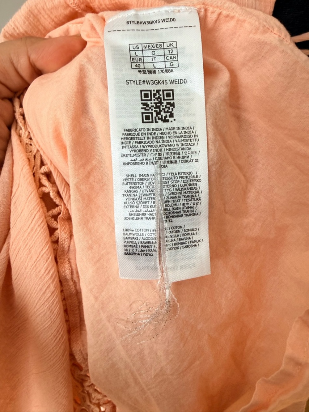 Guess Salmon Lace-Up back less design Maxi day dress design and a tiered skirt. - Picture 7 of 7